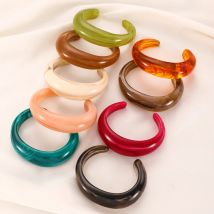 Vintage Glatte Acryl Harz Manschette Charme Armbänder Armreifen Für Frauen Mode Schmuck Weit Offene Handgelenk Geometrische Armreif Pulseras