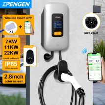 IPENGEN EV-Ladestation GBT 22 kW 32 A 3-Phasen-Auto-Ladegerät für Elektrofahrzeuge 7 kW 11 kW EVSE Wallbox APP-Steuerung 5 m Kabellänge