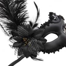Mode Diamant Feder Venezianische Maske Spitze Perle Augenmaske Blume Halbgesicht Blume Maskerade Maske Karneval Party