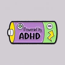 ADHS Awareness Emaille Pin Batterie Brosche Pines Anstecknadeln Abzeichen auf Rucksack Kleidung Accessoires Modeschmuck Freunde Geschenke