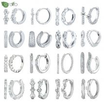 Kleine Creolen aus 925er-Sterlingsilber, Nadel, weiß, für Damen, runder Kreis, Huggie-Ohrring, modischer Knorpel-Piercing-Schmuck