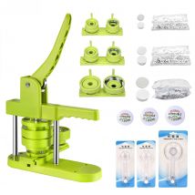 Macchina per creare bottoni a spillo fai-da-te 25mm/32mm/58mm Punzonatrice per badge con parti di pulsanti da 300 pezzi Verde