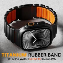 Tytanowo-fluoroelastomerowy pasek do Apple Watch Ultra 3 2 49mm 10 11 46mm Magnetyczny pasek do Iwatch 9 8 7 45mm 6 SE 3 44mm