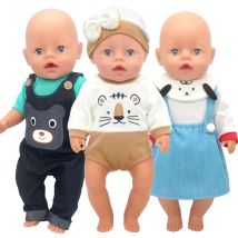 43 cm Babypuppenkleidung Strampler für 17-Zoll-Babypuppenanzug Kostümset