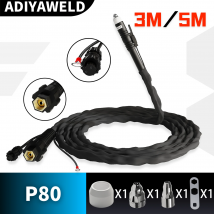 ADIYAWELD P80 Torcia da taglio al plasma ad aria Arco pilota 3M/5M/7M Supporto per bruciatore CNC Taglio automatico/Manuale Nero Taglio dritto 20mm
