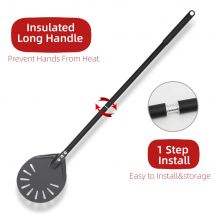 Set di tornire per pizza perforato in alluminio rotondo da 6 pollici con manico in metallo, pagaia per pizza per accessori per pizza