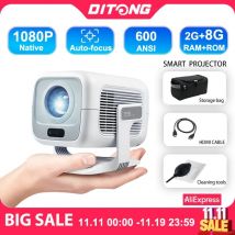 DITONG X3Plus HD projector Native 1080P support 4K WIFI6 BT5.4 Android mini Portable projector led home theater video projector