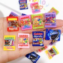10 Stück Harz Mini Süßigkeiten 3D Harz flache Cabochons Sammelalbum Kawaii Diy Schmuck Handwerk Dekoration Verzierungen Haarnadel Zubehör