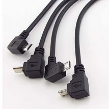 27cm Up/Down/Left/Right Angled 90 Degree Micro USB Male to Male Data Charge Connector Cable Adapter for Tablet Cell Phone C5