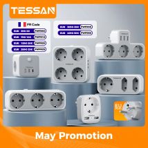 TESSAN EU KR Listwa zasilająca z gniazdami AC i portami ładowania USB Wielokrotny adapter gniazda