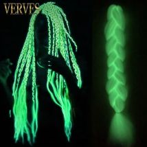 Verves hell synthetische Zöpfe 24 Zoll Ombre Flechten Haar verlängerungen Jumbo Geflecht glänzend im Dunkeln leuchtend geflochten rosa grün