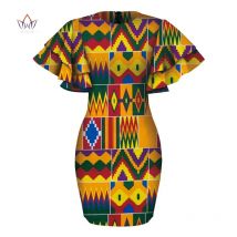 Flare Hülse Dashiki Afrikanische Kleider für Frauen Bazin Riche Ankara Drucken Mini Kleider Frauen