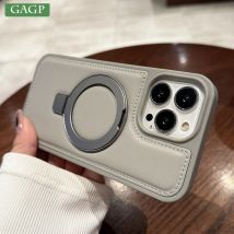 Mode Magsafe Leder halterung Handy hülle für iPhone 15 14 Pro Max Magnet ring halter Haut fühlen Softcover für iPhone 15 Plus