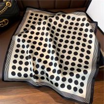 Luxuriöser quadratischer Schal für Damen, 2025, Punktdruck, kleines Bandana, Haar-Kopftuch, Damen-Halstuch, weiche Satin-Schals, Tücher, Wraps