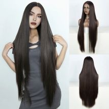 Synthetische Spitze Front Perücken Ombre blond schwarz braun Perücken für Frauen 38 Zoll gerade Perücke Spitze Perücke Cosplay gerade Spitze Front Perücke