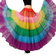Frauen Bunte A-Line Bodenlangen Hochzeit Ball Kleid Petticoat Unterrock Krinoline Sheer Mesh Hochzeit Kleid Drop Shipping