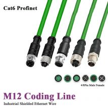 M12 Profinet Industrial Line 4 8 Pin A/D/X tipo maschio A maschio A femmina cavo di prolunga schermato CAT6 Ethernet cavo di codifica di rete