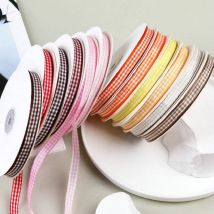 50 Yards 10 mm Gingham-Bänder für Hochzeit, Weihnachten, Party, Dekoration, Geschenke, Verpackung, DIY, Basteln, Schleife, Haar, kariertes Band, Verpackung