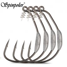 Spinpoler Raptor Hooks Heavy Duty Weighted Swimbait Wedless 5/0 7/0 10/0 Szeroki otwór na miękką przynętę do połowów słodkowodnych i słonowodnych