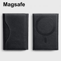 Magsafe Card Holder PU Leather Trifold Magnetic Cardholder Card Bag Wallet for Apple for IPhone 16 15 14 13 12 Pro Max Mini