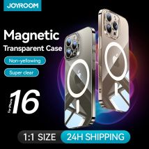 Joyroom Magnetische Hülle für iPhone 16 15 Pro Max Hülle Transparente Abdeckung für iPhone 16 Wireless Charger Magnetabdeckung Anti Gelb