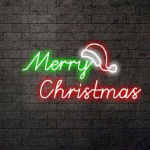 Frohe Weihnachten Leucht reklame Raum Wand dekoration LED Licht Zeichen Weihnachten Hut Raum dekoration für Weihnachten Party Bar dimmbare Lampe