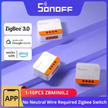 SONOFF ZBMINIL2 Extreme Zigbee sin cable neutro interruptor inteligente 1-10 Uds pequeño Control remoto bidireccional a través de eWeLink Google Alexa Alice