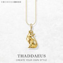 Necklace Golden Cat with Star Summer Brand New Cute Fine Jewelry Europe 925 Sterling Silver Magic Gift For Women