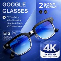 Gafas Inteligentes con Cámara 4K HD, IA y Reconocimiento de Fotos, 800W Píxeles, Video 1080P, para Viajes al Extranjero, Estreno Mundial 2026
