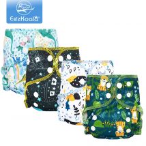 EezKoala Stoffwindel für Neugeborene, Bio-Baumwolle, bunte Bindung, kleine AIO-Stoffwindel, wasserdicht, PUL-Passform für Babys von 3–6 kg