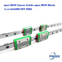 MGN Guide 2pcs MGN Linear Guide+4pcs MGN Block MGN7 MGN12 MGN15 MGN9 300 350 400 450 500 600 800mm Miniature Linear Rail Slide