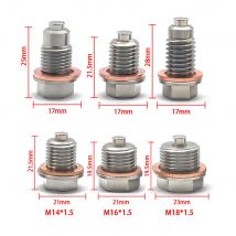 M14 x 1.5 M12 M16 M18 M20 Tappo di scarico olio magnetico in acciaio inossidabile Bullone dado di scarico del coppa con guarnizione in rame più recente