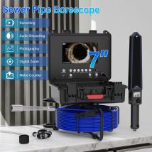 7-Zoll-IPS-Kanalrohr-Inspektionskamera mit selbstnivellierendem 512-Hz-Ortungsgerät, Zähler, 1080P-Bildschirm, Video + Audioaufzeichnung, 5-mm-Kabel