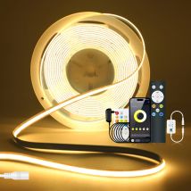 24V CCT COB LED Strip Bluetooth APP 17Key 12Key Remote Kit 576 LEDs Flexible Tape Dimmable Light with EU US UK AU Power Adapter
