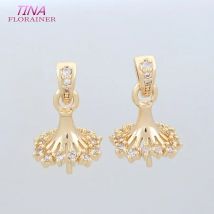 Großhandel 18K vergoldete Anhänger Pinch Clip Kautionen mit Lötanhänger Kaution für DIY Kristall Achat Schmuckherstellung