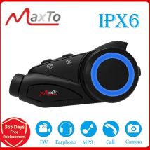 MAXTO M3 Kask motocyklowy Zestaw słuchawkowy Bluetooth Domofon 1000m WiFi Obiektyw 1080P Rejestrator wideo Wodoodporny 6 zawodników