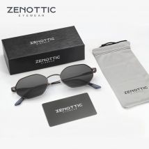 ZENOTTIC Retro Small Polygon Polarized Sunglasses Women Metal UV400 Sun Glasses Men Anti-Glare UV400 Goggles Driving Eyewear