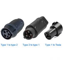Adaptador EVSE 32A 60A tipo 1 a tipo 2, convertidor EV, SAE J1772 a Tesla, Conector de cargador EV para coche eléctrico tipo 2