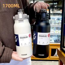 Bicchiere Thermo Bottiglia di grande capacità con cannuccia Bottiglia d'acqua termica in acciaio inossidabile Thermos freddo e caldo Boccetta per vuoto Palestra