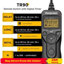 Hanpusen TR90 Camera Time Lapse Intervalometer LCD Timer Remote For selected Canon Nikon Sony Fujifilm Olympus Pentax Cameras
