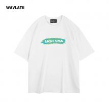WAVLATII Frauen Neue Oversize T shirts Weibliche Mode Druck Sommer Tees Dame Weiß Streetwear Casual Coole Tops für Junge WT2562