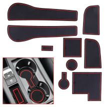 Gummi-Autotorschlitzmatte, rutschfestes Getränkehalter-Pad-Set, passend für VW Golf 7 MK VII R GTI 2013 2014 2015 2016 2017 2018 2019 Nur RHD