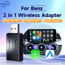 2026 HEYINCAR 2-in-1 Kabelloser Carplay-Adapter Android Auto Wireless für Benz A C E S GLA GLB GLC 300 GLE GLS EQB EQC