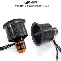 QX-MOTOR 50mm 12 Blades Fan Ducted EDF with Brushless Motor 3-4S for FMS RC Plane EDF RC Helicopter RC Airplane