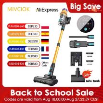 MIVCIOK Aspirapolvere senza fili da 550 W Potenza di aspirazione 55 kPa Aspirapolvere senza spazzole Capacità 1,2 litri Display a LED per peli di moquette da pavimento