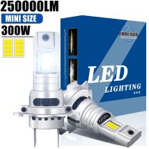 Erruson 300W 250000LM 2PCS Mini H4 H7 LED Lampadina per fari H1 H11 9005 9006 HB3 HB4 Wireless per auto Faro Auto Lampada a diodi 12V