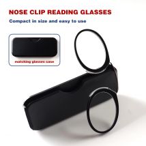 Occhiali da lettura con clip per naso, design gamba senza specchio, leggeri da indossare, possono essere incollati per retratare i telefoni cellulari, facili da trasportare, +100-+350 per uomini e