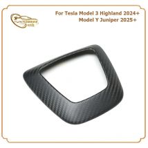 Echte trockene Kohlefaser-Lenkradabdeckung für Tesla Model 3 Highland 2024+ Model Y Juniper 2025+ Innenverkleidungszubehör