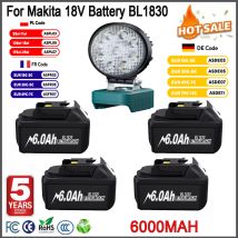 Wiederaufladbare 18V 6Ah Lithium-Batterie für Makita Kompatibel mit BL1830 BL1840 BL1850 BL1890 Ersatzakku für Elektrowerkzeuge