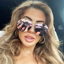 Pilot Damen Sonnenbrille große Farben für Frauen Vintage Spiegel Luxusmarke Mode Brille übergroße randlose Sonnenbrille